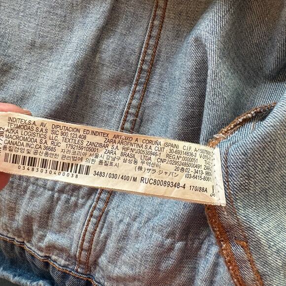 Zara Trafaluc Embroidered Oversized Boho Festival DenimJacket Medium - Picture 15 of 15